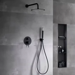 Colonne de Douche Encastrée Anti-Calcaire Noir Mat IMEX MONZA GPM039/NG