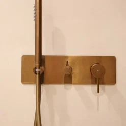 Colonne de douche encastrée mécanique cuivre brossé Essebagno Envol