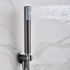 Colonne de Douche Encastrée Thermostatique Anti-Calcaire Black Gun Métal IMEX MONZA GTD038/BGM