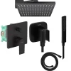 Colonne de douche encastrée mécanique HANSGROHE Vernis Shape Douche de tête Vernis Shape Flexible Isiflex Douchette PulsifyE noir