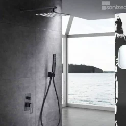 Colonne de Douche Encastrée Anti-Calcaire Noir Mat IMEX SUECIA BDC032-6NG