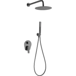 Colonne de Douche Encastrée Anti-Calcaire Black Gun Métal IMEX DELOS GPD055/BGM