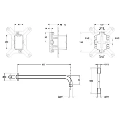 Colonne de douche encastrée thermostatique JACOB DELAFON Modulo rond