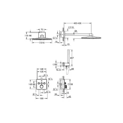 Colonne de douche encastrée thermostatique GROHE Grotherm SmartControl Douchette Euphoria Cube chromé