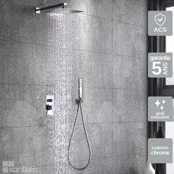Colonne de Douche Encastrée Anti-Calcaire Chrome IMEX SUECIA BDC032-6