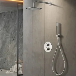 Colonne de Douche Encastrée Thermostatique Anti-Calcaire en Niquel Brossé IMEX MONZA GTM039/NQ