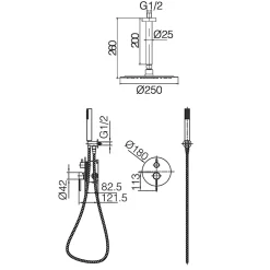 Colonne de Douche Encastrée Thermostatique Anti-Calcaire en Niquel Brossé IMEX MONZA GTM039/NQ