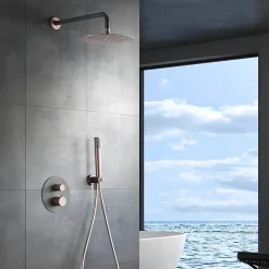 Colonne de Douche Encastrée Thermostatique Anti-Calcaire Gris et Champagne IMEX MONZA GTD038/GC