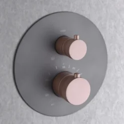 Colonne de Douche Encastrée Thermostatique Anti-Calcaire Gris et Champagne IMEX MONZA GTD038/GC
