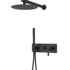 Colonne de douche encastrée mécanique noir mat Essebagno Molette
