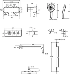 Colonne de douche encastrée thermostatique JACOB DELAFON Grands Boulevards ronde noire mate