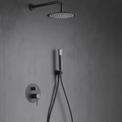 Colonne de Douche Encastrée Anti-Calcaire Black Gun Métal IMEX LINE GPD038/BGM
