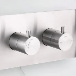 Colonne de douche encastrée thermostatique CORPOSA acier brossé