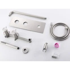 Colonne de douche encastrée thermostatique CORPOSA acier brossé