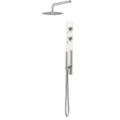 Colonne de douche encastrée thermostatique PURA acier brossé