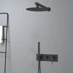 Colonne de douche encastrée mécanique noire Essebagno Envol