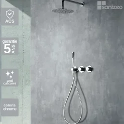 Colonne de Douche Encastrée Thermostatique Anti-Calcaire Chrome IMEX ASSEN GTA052