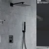 Colonne de Douche Encastrée Thermostatique Anti-Calcaire Noir Mat IMEX MADEIRA GTM021/NG