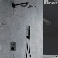 Colonne de Douche Encastrée Thermostatique Anti-Calcaire Noir Mat IMEX MADEIRA GTM021/NG
