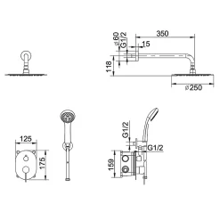 Colonne de Douche Encastrée Anti-Calcaire Acier Inoxydable Intérieur / Extérieur IMEX MOSCU GTK034