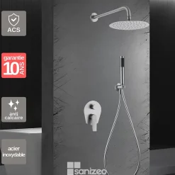 Colonne de Douche Encastrée Anti-Calcaire Acier Inoxydable IMEX DELOS GPD055/AC