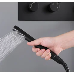 Colonne de douche encastrée thermostatique CORPOSA noir mat