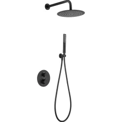Colonne de Douche Encastrée Thermostatique Anti-Calcaire Noir Mat IMEX NAPOLES GTN047/NG