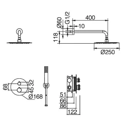 Colonne de Douche Encastrée Thermostatique Anti-Calcaire Noir Mat IMEX NAPOLES GTN047/NG