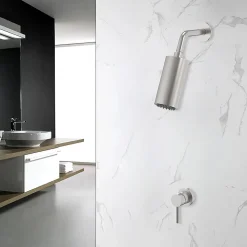 Colonne de douche encastrée thermostatique MINIMALISTA acier brossé