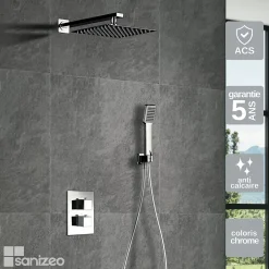 Colonne de Douche Encastrée Anti-Calcaire Chrome IMEX CIES GPC009