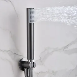 Colonne de Douche Encastrée Thermostatique Anti-Calcaire Black Gun Métal IMEX MONZA GTM039/BGM