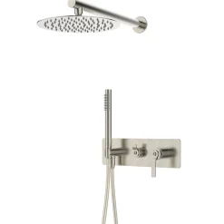 Colonne de douche encastrée mécanique façon inox Essebagno Molette
