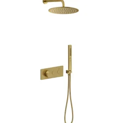 Colonne de douche encastrée thermostatique JACOB DELAFON Grands Boulevards laiton brossé
