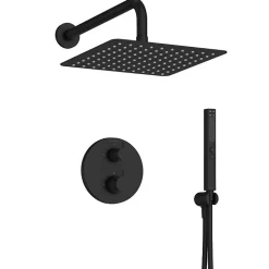 Colonne de douche encastrée thermostatique JACOB DELAFON Metro carré noir mat