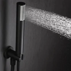 Colonne de Douche Encastrée Thermostatique Anti-Calcaire Noir Mat IMEX IMONZA GTD038/NG
