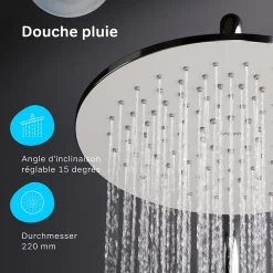 Colonne de douche et bain baignoire sans robinet, Système de douche Chromé F07TA000 Hit AM.PM