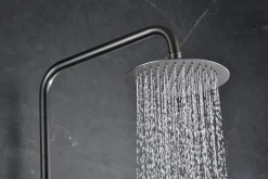 Colonne de douche externe CURVED Mitigeur monocommande Canon de fusilChroméNoir matCanon de fusilOr brosséOr rose brossé Colonne