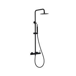 Colonne de douche externe CURVED Mitigeur monocommande Canon de fusilChroméNoir matCanon de fusilOr brosséOr rose brossé Colonne