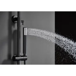 Colonne de douche externe CURVED Mitigeur monocommande Canon de fusilChroméNoir matCanon de fusilOr brosséOr rose brossé Colonne