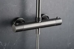 Colonne de douche externe CURVED Thermostatique Canon de fusilChroméNoir matCanon de fusilOr brosséOr rose brossé Colonne de douc