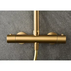 Colonne de douche externe CURVED Thermostatique Canon de fusilChroméNoir matCanon de fusilOr brosséOr rose brossé Colonne de douc