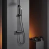 Colonne de douche externe CURVED Mitigeur monocommande Noir (mat)ChroméNoir matCanon de fusilOr brosséOr rose brossé Colonne de d