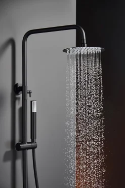 Colonne de douche externe CURVED Mitigeur monocommande Noir (mat)ChroméNoir matCanon de fusilOr brosséOr rose brossé Colonne de d