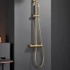 Colonne de douche externe CURVED Mitigeur monocommande Or brosséChroméNoir matCanon de fusilOr brosséOr rose brossé Colonne de do