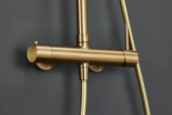 Colonne de douche externe CURVED Mitigeur monocommande Or brosséChroméNoir matCanon de fusilOr brosséOr rose brossé Colonne de do