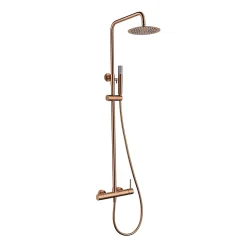 Colonne de douche externe CURVED Mitigeur monocommande Or rose brosséChroméNoir matCanon de fusilOr brosséOr rose brossé Colonne