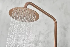 Colonne de douche externe CURVED Mitigeur monocommande Or rose brosséChroméNoir matCanon de fusilOr brosséOr rose brossé Colonne