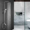 Colonne de douche extra-longue SIX ronde monocommande, 100-150 cm, finition chrome poli, en laiton Kibath