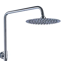 Colonne de douche extra-longue SIX ronde monocommande, 100-150 cm, finition chrome poli, en laiton Kibath