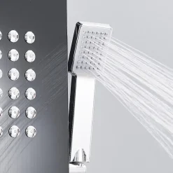 Colonne de douche hydromassante LULY 4 jets + 1 robinet Noir - Saniverre